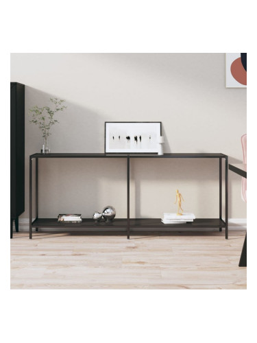 Sonata H Конзолна маса, черна, 180x35x75,5 cм, закалено стъкло