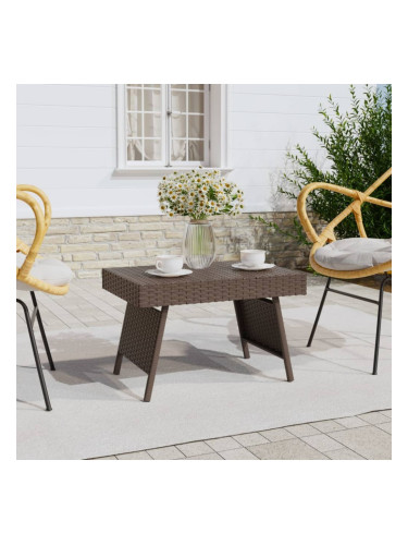 Sonata H Сгъваема помощна маса кафява 60x40x38 см полиратан