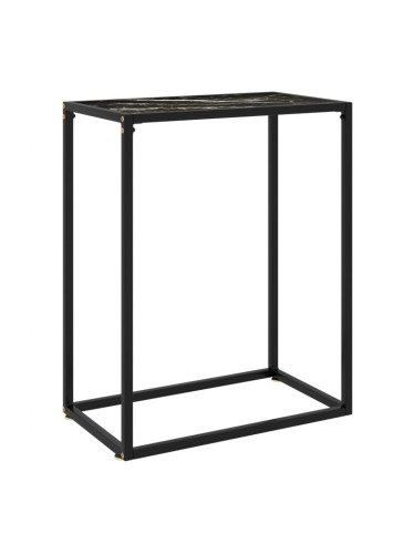 Sonata H Конзолна маса, черна, 60x35x75 cм, закалено стъкло