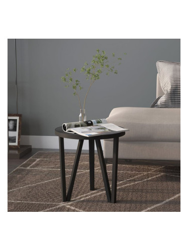 Sonata H Маса за чай, черна, Ø35 см, МДФ