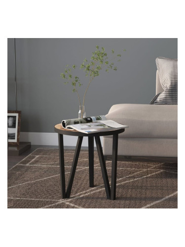 Sonata H Маса за чай, черно и жълто, Ø35 см, МДФ