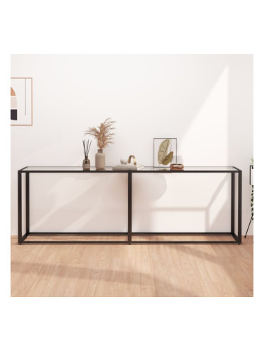 Sonata H Конзолна маса, прозрачна, 220x35x75,5 cм, закалено стъкло