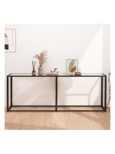 Sonata H Конзолна маса, прозрачна, 200x35x75,5 cм, закалено стъкло