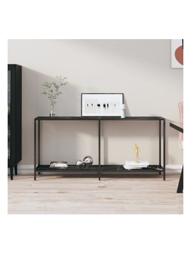 Sonata H Конзолна маса, черна, 160x35x75,5 cм, закалено стъкло