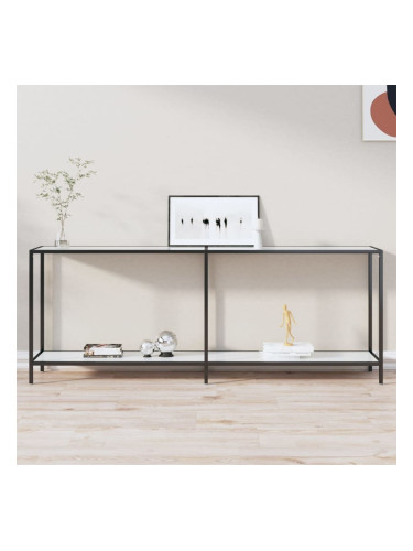 Sonata H Конзолна маса, бяла, 200x35x75,5 cм, закалено стъкло