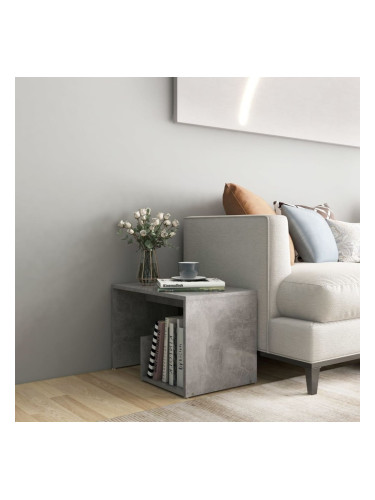 Sonata H Странична маса, бетонно сива, 59x36x38 см, инженерно дърво