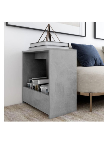 Sonata H Странична маса, бетонно сива, 50x26x50 см, инженерно дърво