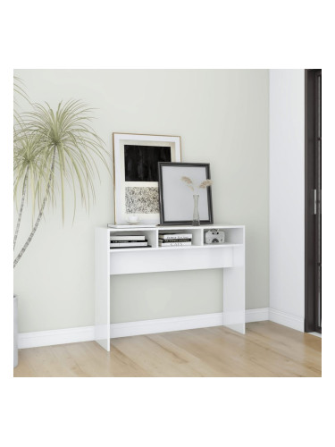 Sonata H Конзолна маса, бял гланц, 105x30x80 см, инженерно дърво