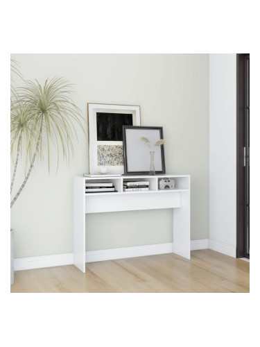 Sonata H Конзолна маса, бяла, 105x30x80 см, инженерно дърво