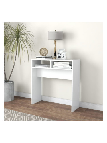 Sonata H Конзолна маса, бяла, 78x30x80 см, инженерно дърво
