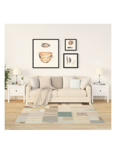 Sonata H Странични масички, 2 бр, бели, 50x50x49 см, борово дърво масив