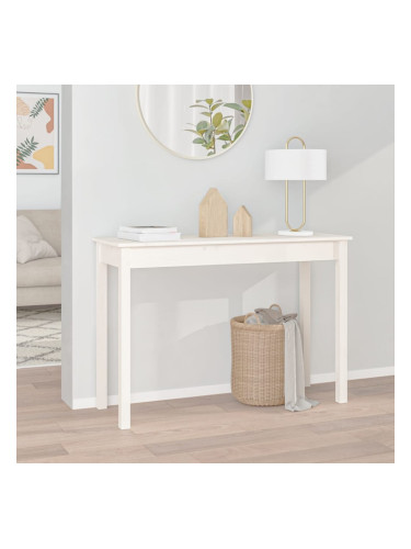 Sonata H Конзолна маса бяла 110x40x75 см борово дърво масив