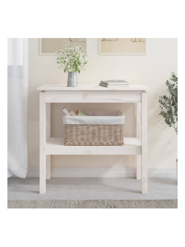 Sonata H Конзолна маса бяла 80x40x75 см борово дърво масив