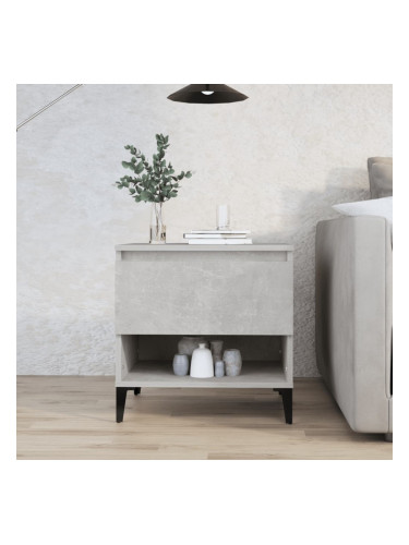 Sonata H Странична маса, бетонно сива, 50x46x50 см, инженерно дърво