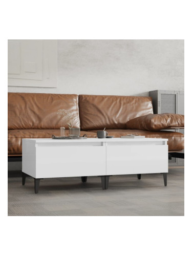 Sonata H Странични маси, 2 бр, бял гланц, 50x46x35 см, инженерно дърво