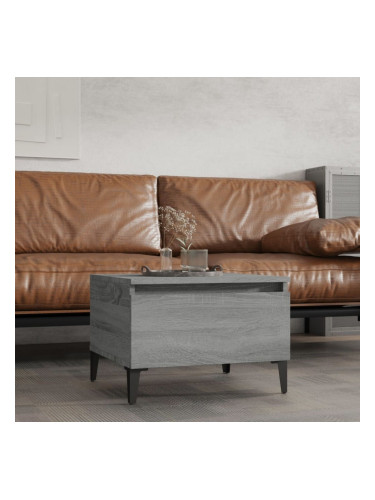 Sonata H Странична маса, сив сонома, 50x46x35 см, инженерно дърво