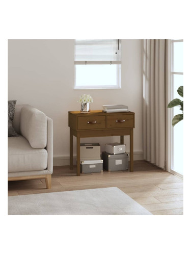 Sonata H Конзолна маса, меденокафява, 76,5x40x75 см, борово дърво масив