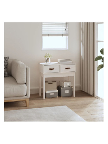 Sonata H Конзолна маса бяла 76,5x40x75 см борово дърво масив