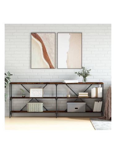 Sonata H Конзолна маса опушен дъб 200x30x75 см инженерно дърво и желязо