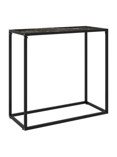 Sonata H Конзолна маса, черна, 80x35x75 cм, закалено стъкло