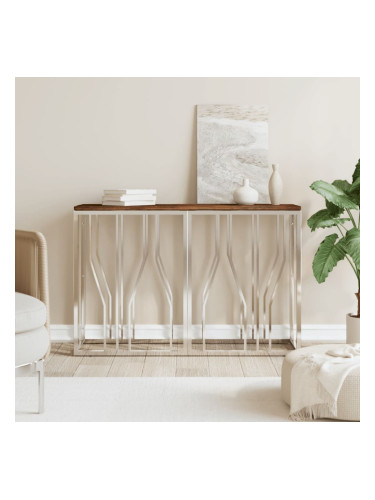 Sonata H Конзолна маса, неръждаема стомана и регенерирано дърво масив