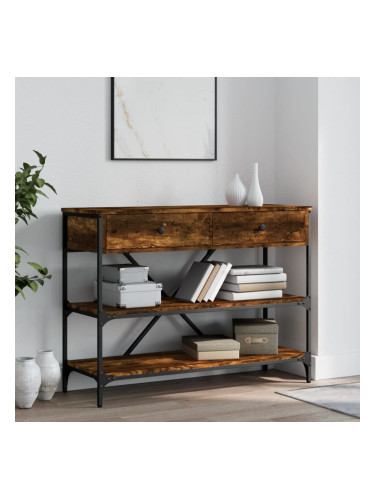 Sonata H Конзолна маса с чекмеджета и рафтове опушен дъб инженерно дърво