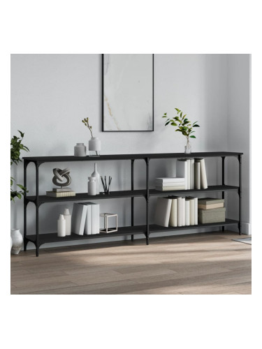 Sonata H Конзолна маса, черна, 200x29x75 см, инженерно дърво