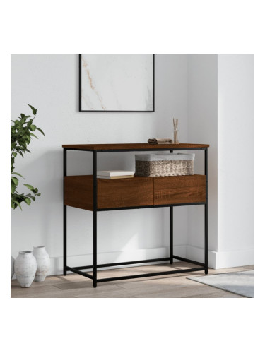 Sonata H Конзолна маса, кафяв дъб, 75x40x75 см, инженерно дърво