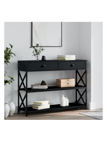 Sonata H Конзолна маса, черна, 100x28x75 см, инженерно дърво