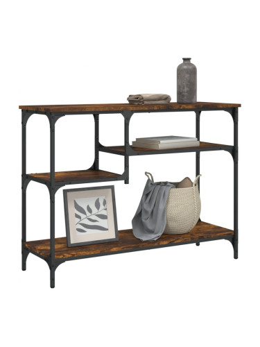 Sonata H Конзолна маса с рафтове, опушен дъб, 100x35x75 cм