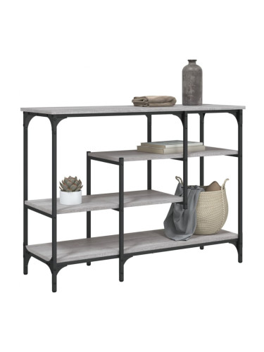 Sonata H Конзолна маса с рафтове, сив сонома, 100x35x75 cм