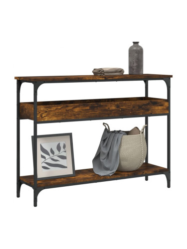 Sonata H Конзолна маса с рафт, опушен дъб, 100x29x75 см, инженерно дърво