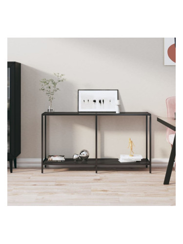 Sonata H Конзолна маса, черна, 140x35x75,5 cм, закалено стъкло