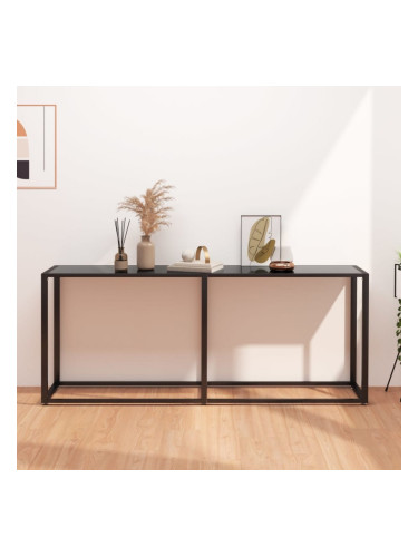Sonata H Конзолна маса, черна, 180x35x75,5 cм, закалено стъкло