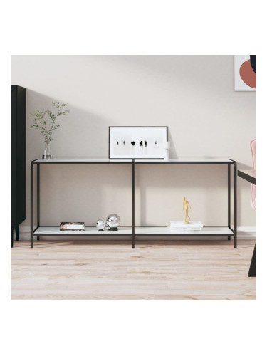 Sonata H Конзолна маса, бяла, 180x35x75,5 cм, закалено стъкло