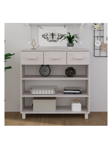 Sonata H Конзолна маса HAMAR бяла 90x35x90 см борово дърво масив