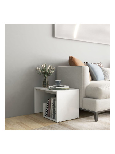 Sonata H Странична маса, бяла, 59x36x38 см, инженерно дърво