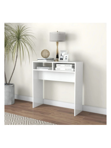 Sonata H Конзолна маса, бял гланц, 78x30x80 см, инженерно дърво