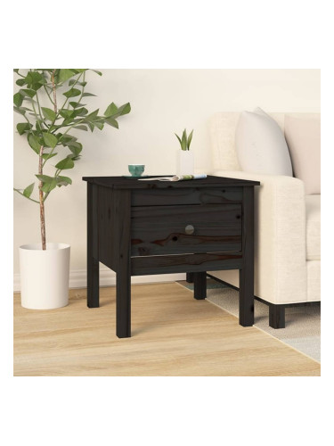 Sonata H Странична масичка, черна, 50x50x49 см, борово дърво масив