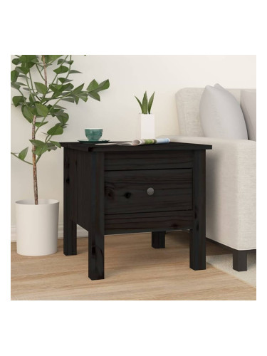 Sonata H Странична масичка, черна, 40x40x39 см, борово дърво масив