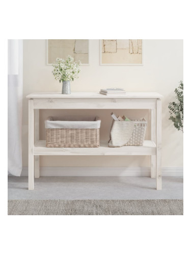 Sonata H Конзолна маса бяла 110x40x75 см борово дърво масив