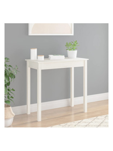 Sonata H Конзолна маса бяла 80x40x75 см борово дърво масив