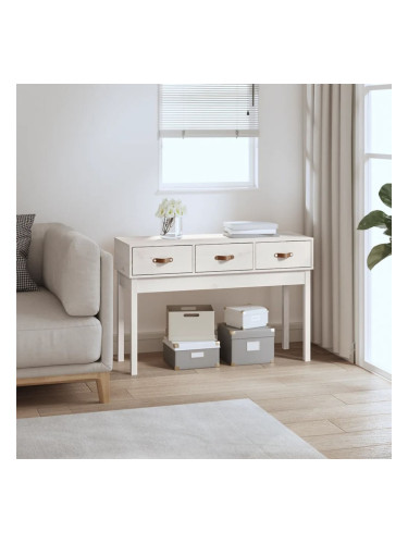 Sonata H Конзолна маса, бяла, 114x40x75 см, борово дърво масив