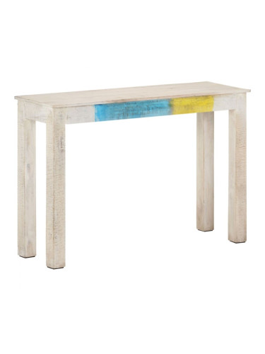 Sonata H Конзолна маса, бяла, 115x35x77 cм, грубо мангово дърво