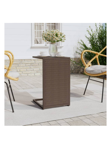 Sonata H C-образна маса, кафява, 40x35x60 см, полиратан