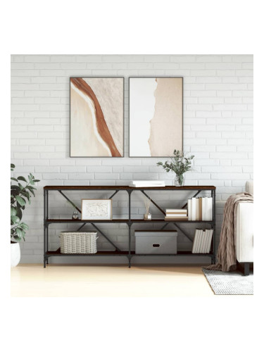 Sonata H Конзолна маса кафяв дъб 160x30x75 см инженерно дърво и желязо
