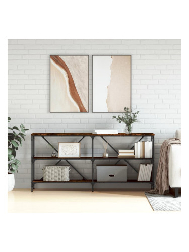 Sonata H Конзолна маса опушен дъб 160x30x75 см инженерно дърво и желязо