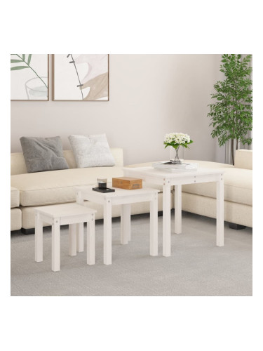 Sonata H Стифиращи маси, 3 бр, бели, бор масив