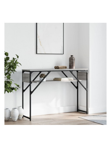 Sonata H Конзолна маса с рафт, сив сонома, 105x30x75 см, инженерно дърво