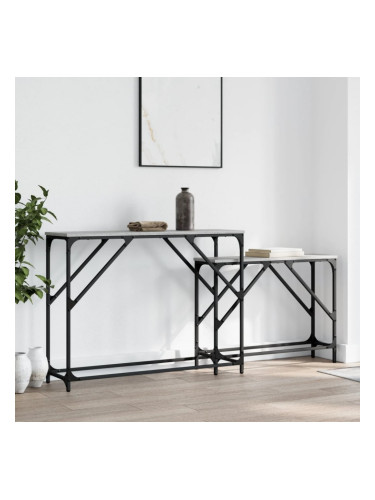 Sonata H Стифиращи конзолни маси, 2 бр, сив сонома, инженерно дърво